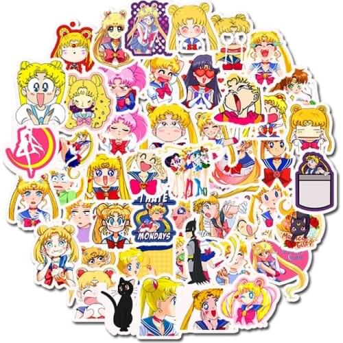 10/50 Pcs/Set New Anime Stickers Sailor Sticker Motorcycle Skate Suitcase Guitar PVC Waterproof Decal Toys