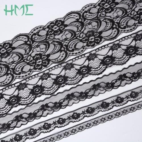 10yards Black Lace Ribbon Embroidered Net Lace Trim Fabric For DIY Sewing Wedding Decoration Gift Packing Clothing Accessories
