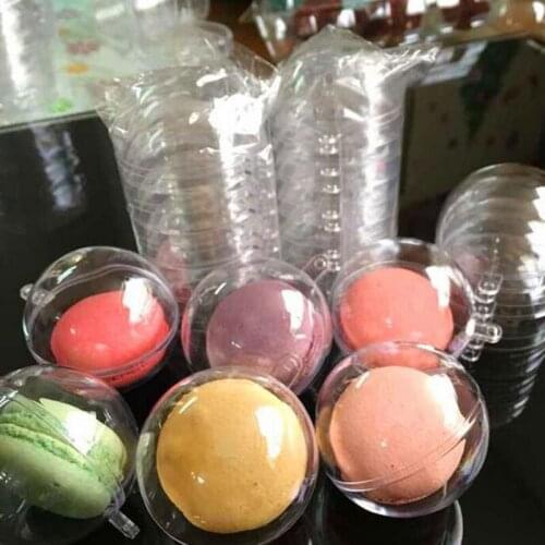 1000pcs/lot 5cm Diameter Macaron Ball Plastic Christmas Tree Decorative Transparent Candy Box With Hanging Hole ZA4212