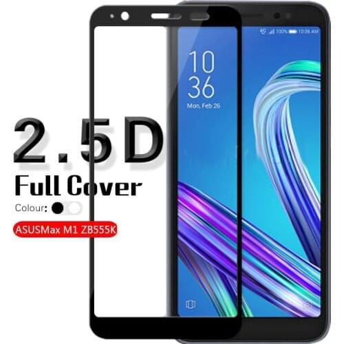2.5D Edge Anti-Scratch Full Coverage Tempered Glass For Asus Zenfone Max M1 ZB555KL Glass Film Screen Protector White&Black