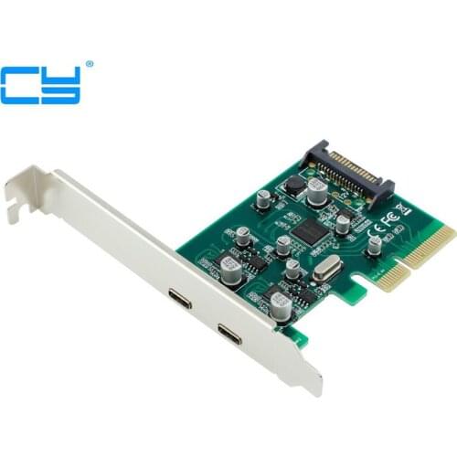 2 portas USB-C USB 3.1 Tipo-C Cartao + PCIe PCI express low profile bracket Tipo C adaptadorSuperSpeed pci-e 4x a usb3.1 10 Gbps