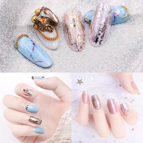 2020 nail polish shiny sky foil nail polish transfer water stickers broken glass stickers pictures DIY nail decoration
