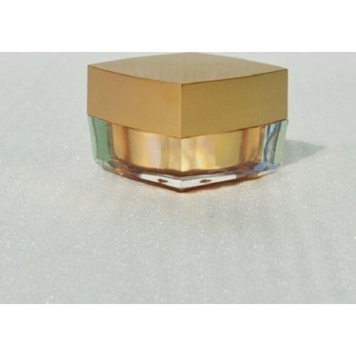 30g gold square shape acrylic cream jar plastic pot for essence/eye cream/night cream/gel/moisturizer cosmetic packing