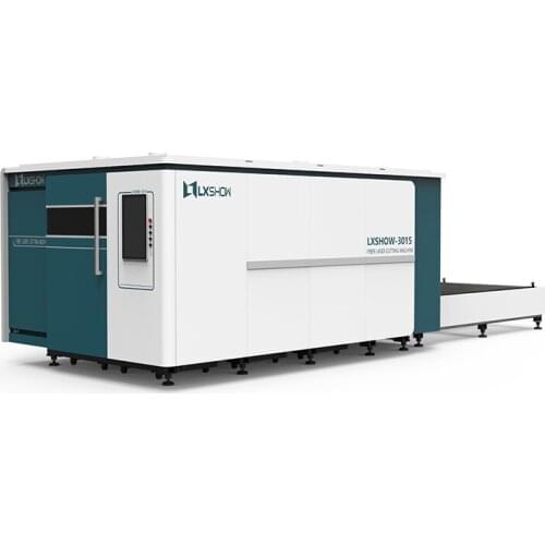 5% DISCOUNT BEST LXSHOW cnc enclosed type fiber laser cutting machine 1kw 2kw 3kw 4000 watt 4kw 4k watt for stainless steel