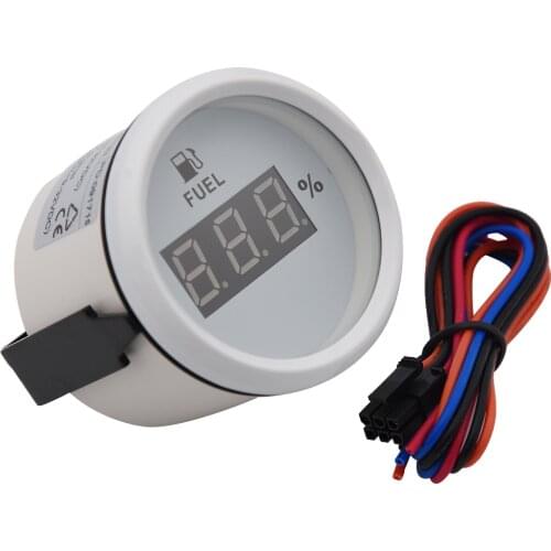 52mm Waterproof Digital Fuel Level Gauge 240~33 ohm Oil Tank Level Indicator for Car boat Marine Yacht Fuel Gauge DC 9-32V