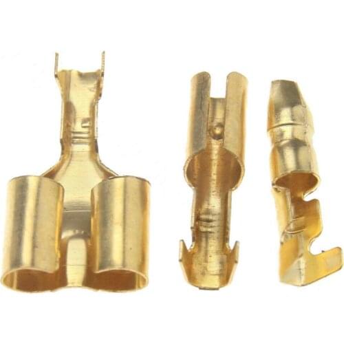 70 Sets plug spring copper connector insert wire connector copper 3.9mm double hole Male and female terminal blocks