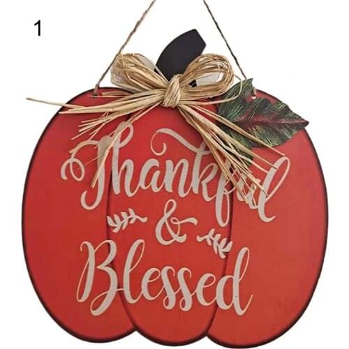 80% HOT SALE Hanging Sign Letter Print Decorative Creative Wooden Pumpkin Hanging Ornament for Thanksgiving Day