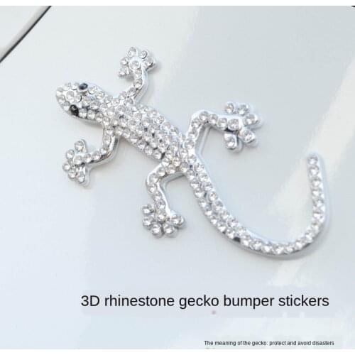 Diamond Gecko Car Sticker Tail Tag Decoration 3D Three-Dimensional Metal Automobile Sticker and Scratch Cover Decorative Sticker