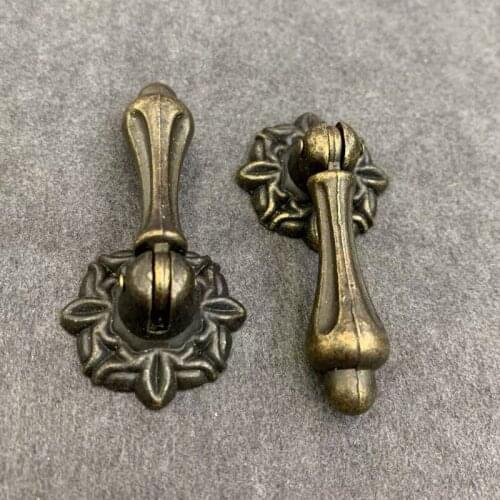 Antique Bronze Furniture Handle Vintage Drawer Cabinet Knobs and Handles Kitchen Handle Cupboard Pull Furniture Fittings 60*30mm