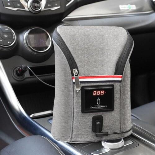 Car USB Baby Bottle Warmer Portable Travel Milk Warmer Infant Feeding Bottle Heated Cover Insulation Thermostat Food Heater