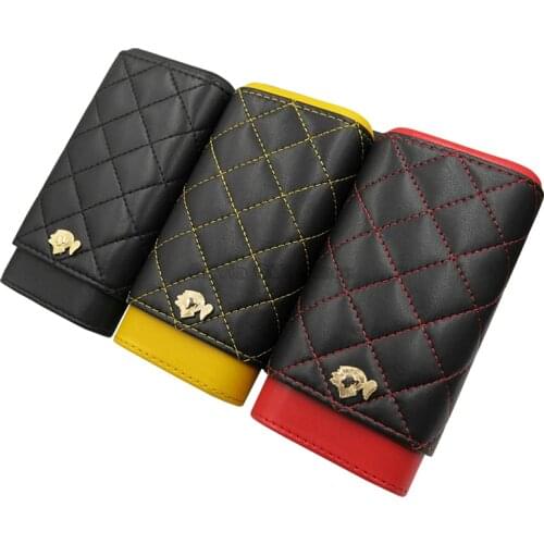 COHIBA Genuine Leather Cedar Wood 3 Tube Cigar Case Humidor Box Portable Cigar Adjustable Case W/Gift Box Tobacco Smoking Tool