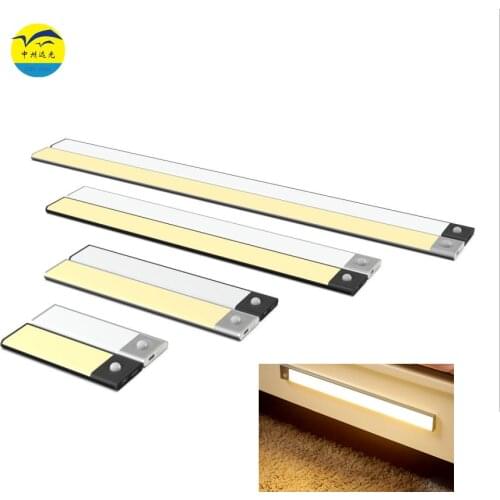 PIR Motion Sensor USB Rechargeable Auto On/Off Wardrobe Light Cabinet Light For Kitchen/Bedroom/Stair Light