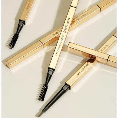 Glam Gold Double Head Extremely Fine Eyebrow Pencil Brush Long Lasting Natural Painted Waterproof Oil Easy Wear Cosmetics