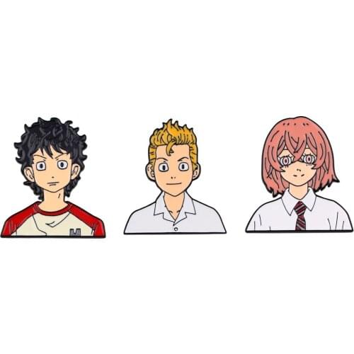 E3601 Anime Tokyo Avengers Pins Metal Cute Collar Pins and Brooches for Women Men Brooch Jewelry Lapel Pin Badge