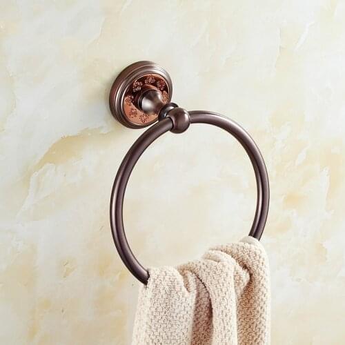 European All Copper Towel Ring Fashion Orb Towel Rack Round Towel Hanging Ring Purple Bathroom Accessories