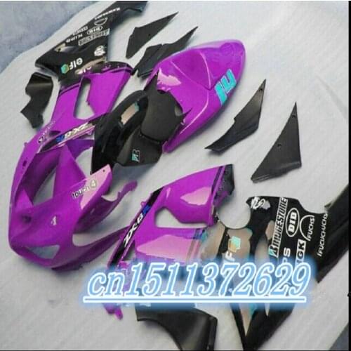 Purple Flames black Motorcycle fairing kit for Kawasaki ninja ZX6R 05 06 fairings hull ZX6R 2005 2006