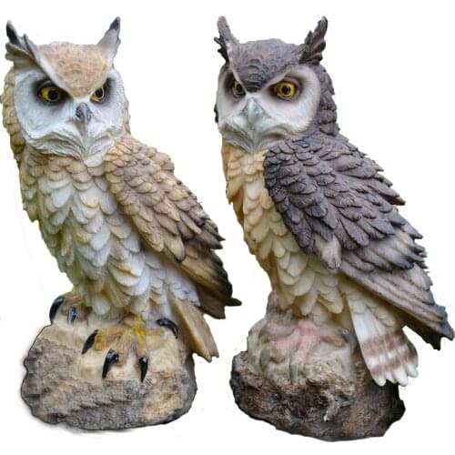 1Pcs Simulation Creative Resin Owl Ornaments Crafts Gardening Animal Jewelry Succulent Bird-proof Garden Decoration Ornaments