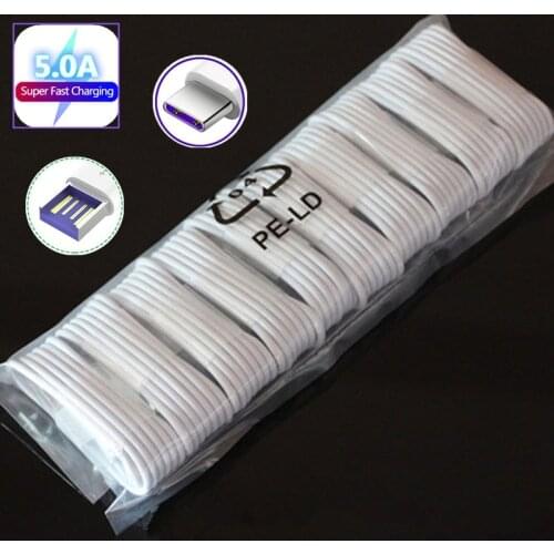 5A Super Charging USB Type C Cable For Huawei P30 lite Mate 20 X Xs MatePad Pro M6 Honor 30i 10 9X fast Charger dada Wire 10 PCS