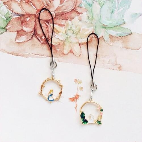Cute Garland Girl Smart Phone Strap Lanyards Animal Key Hang Rope Phone Charm Decor Key Chain Accessories Kawaii Couple Gift