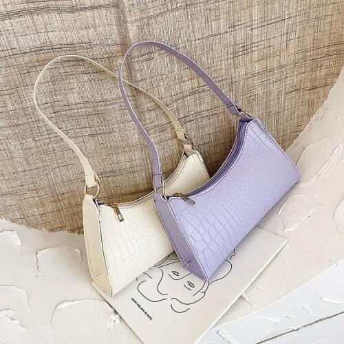 Fashion Design Women Underarm Bag PU Leather Ladies Small Baguette Handbags Female Zipper Mini Shoulder Bags Tote Clutch Purse