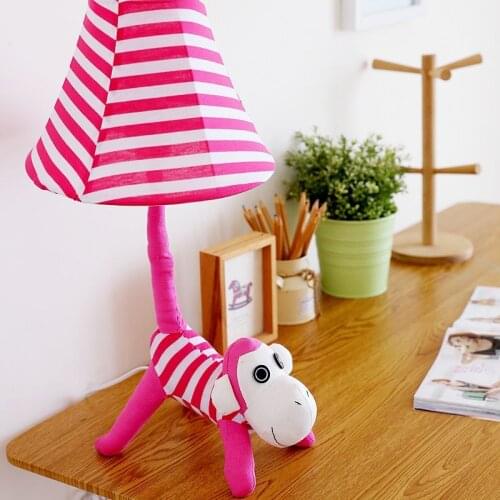 Cartoon dog tail lamp cloth stripes small table lamp home decoration bedroom bedside lamp