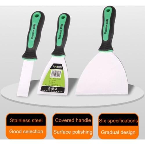6 Pcs Putty Knives Set Scrapers and Filling Knives Cement Shovel Blade with Anti-slip Plastic Handle DIY Tool