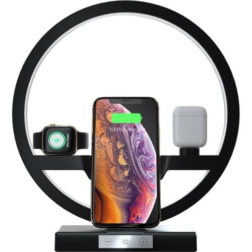 New arrivals Table Lamp 3 in 1 N38 Wireless Charger for iphone for apple watch airpods earphone LED Night Lamp qi Phone Charger