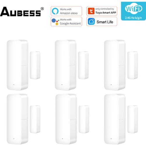 NEW tuya door sensor detector compatible alexa google smart life app push alarm wireless remote monitor wifi door window sensor
