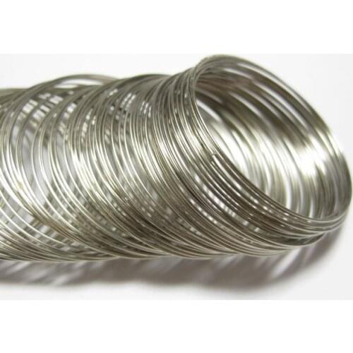 Silver Tone ab.200 Memory Beading Wire Loops 40mm