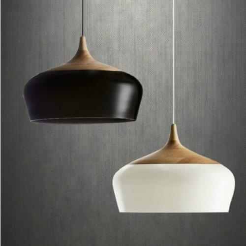 Scandinavian restaurant bedroom Japanese solid wood creative bar counter American retro single head wood chandelier LB12128