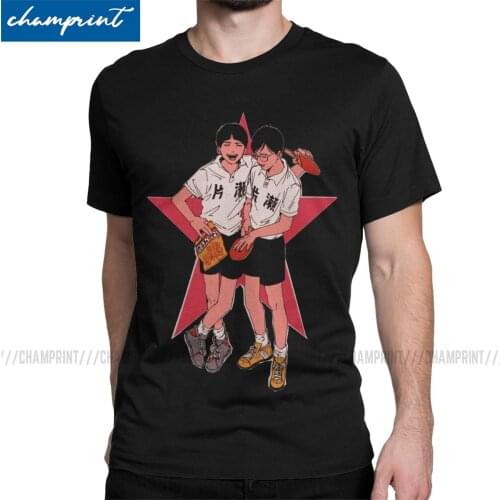 Smile X Peco T Shirts Mens Cotton Funny T-Shirts Ping Pong the Animation Table Tennis Sports Anime Tees Clothes Summer