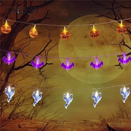 Led Light String Halloween Light String Pumpkin Bat Decorative Lantern Halloween Ghost Halloween Party Supplies qq216