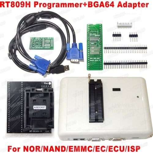 100% Original RT809H Universal Programmer +BGA64 Adapter EMMC-Nand FLASH USB Programmer Free shipping