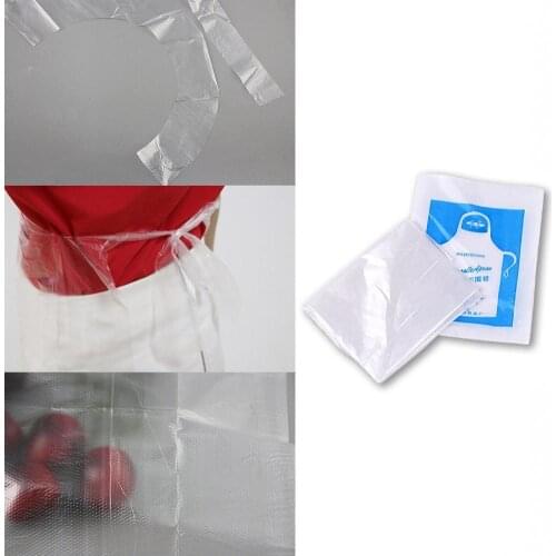10pcs Thicken Disposable Apron Adult Plastic Waterproof Hairdresser Oil-proof DIY Baking For Kitchen Y2X5 Barbecue Bib Craf Q9Y4