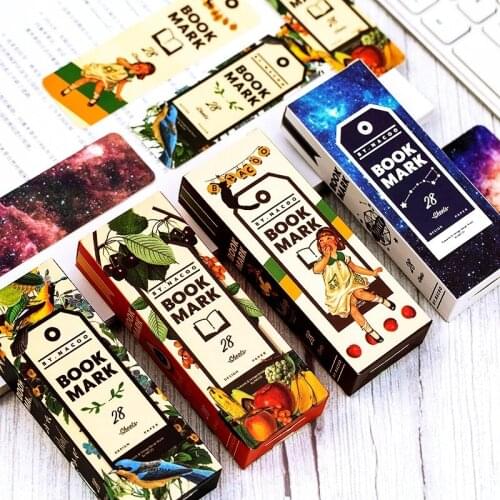 28 pcs/1 lot Girl Roaming space Paper bookmarks bookmarks for books/Share/book markers/tab for books/stationery
