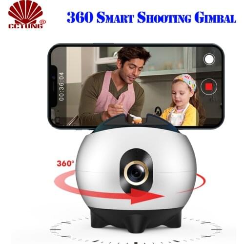 360 Degree Smart Shooting Gimbal with Power Bank Free APP for Face & Body Tracking Delay Shooting Intelligent Beauty