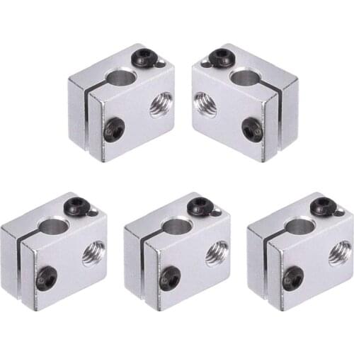 5pcs Aluminium V6 Heater Block Hot End Heating Block Specialized for MK7 MK8 3D V6 Printer Extruder