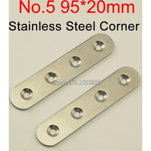50PCS 98*20mm stainless steel Flat Brackets Straight Line Metal Plates Repair Fixing Joining furniture Connecting fittings K254
