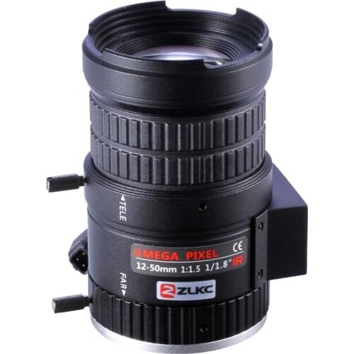 6 megapixel Varifocal CCTV lens 12-50mm,1/1.8" f1.5 Manual auto Iris Lens, HD lens for Surveillance cameras 1080P CS Mount lens