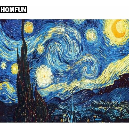HOMFUN Full Square/Round Drill 5D DIY Diamond Painting "Van Gogh landscape" Embroidery Cross Stitch 5D Rhinestone Home Decor