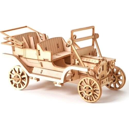 DIY Car Toys 3D Wooden Puzzle Toy Assembly Model Wood Craft Kits Desk Decoration for Children Kids