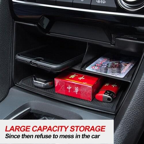 Car Vehicle Central Control Storage Box Tiered Storage Box Accessories Lattice For Honda Civic 10th 2016- 2019