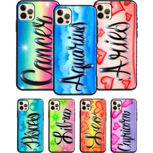 Aquarius Taurus Virgo Constellation For iPhone 12 Pro Max Mini Cover TPU Phone Case For iPhone 11 Pro Max XS X XR 7 8 Plus SE