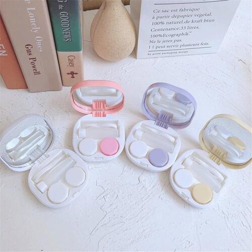 2021 New Arrived Colorful Bear Cartoon Portable Contact Lens Case 2 Double Boxes Travel Easy Carry Storage Container