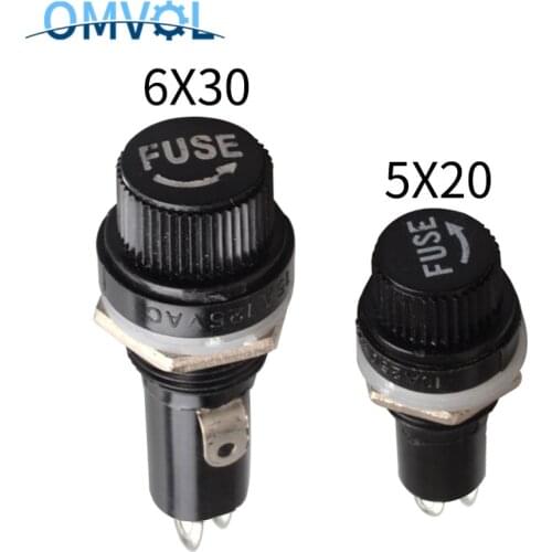 1PCS fuse holder 5X20 6X30 3AG insurance tube socket fuse holder for 6*30 insurance Panel Mount Fuse Holder 6x30mm