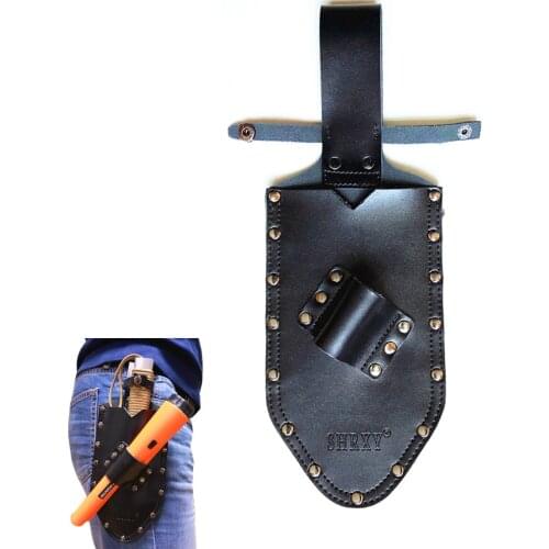 Metal Detector Pointer Holster Digger Pouch Treasure Waist Pack Finds Bag Tools Leather Shovel ProFind 2in1 for Garden Detecting