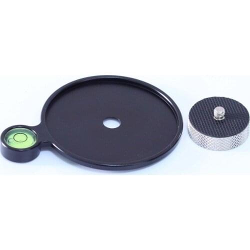Add-on Offset Bubble Level Plate with 3/8" to 1/4" adaptor for tripod & head