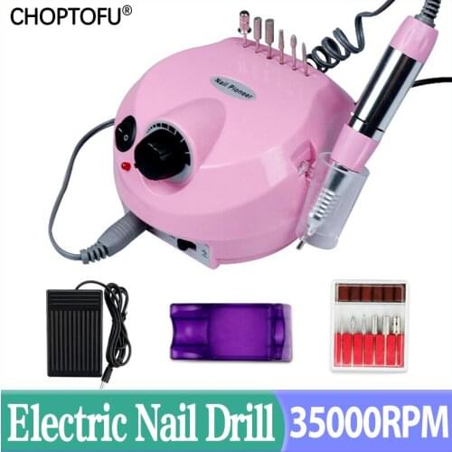 35000RPM Electric Nail Drill 5Colors Micromotor Nail Polisher 32W Nail Drill Machine Milling Cutter Nail File Drill Bit Tool Kit