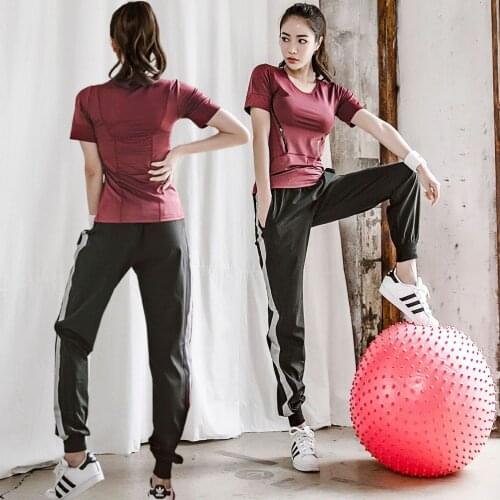 2PCS Women Yoga Set Tracksuit Quickly Dry Loose Sweatshirt+pant Running Jogging Fitness Gym Outfit Workout Casual Set Sportswear