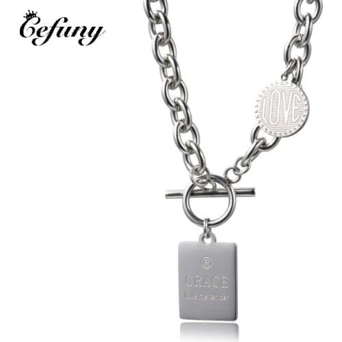 Harajuku Dark Wind Clavicle Chain Titanium Steel Letter Hiphop Stainless Steel Short Necklace